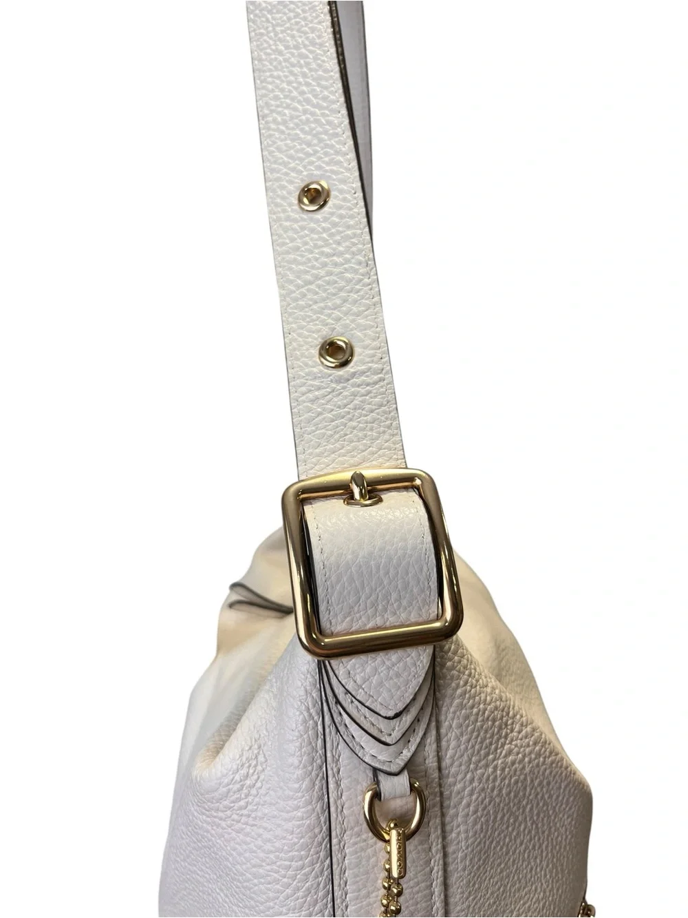 Coach Val Duffle C2818 Chalk Leather Bag Crossbody Wallet 2 Piece Set